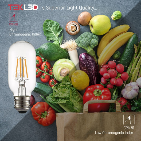 LED Dimmable Filament T45 T30 Tubular Bulb E27 Edison Screw 4W Pack of 4 Warm White