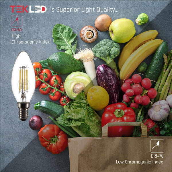 LED Filament C35 Candle Bulb E14 Small Edison Screw 4W