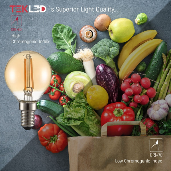 LED Filament P45 Golf Ball Bulb E14 Small Edison Screw Warm White 2400K