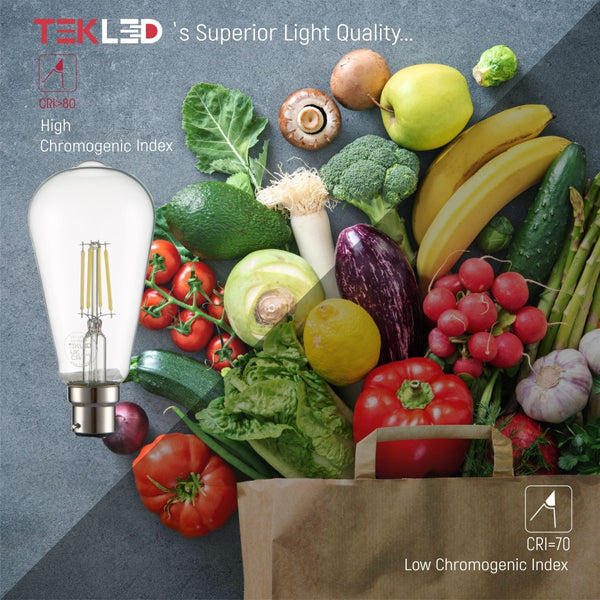 LED Filament ST64 Edison Bulb B22 Bayonet Cap Pack of 4