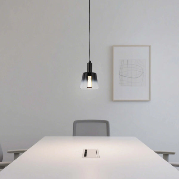Cross-Hatch Textured Glass Pendant Light - E27 Fitting, 110mm Diameter