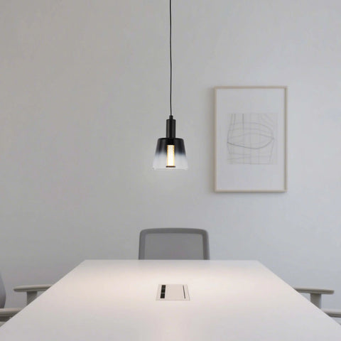 Cross-Hatch Textured Glass Pendant Light - E27 Fitting, 110mm Diameter