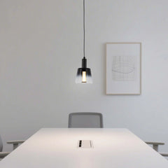 Cross-Hatch Textured Glass Pendant Light - E27 Fitting, 110mm Diameter