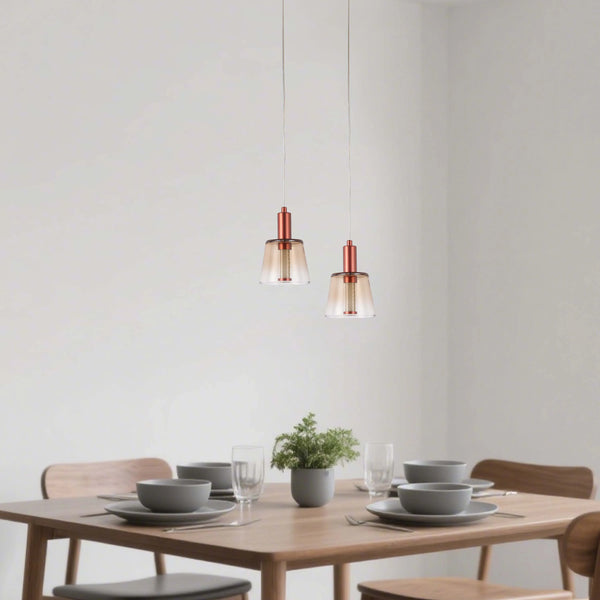 Cross-Hatch Textured Glass Pendant Light - E27 Fitting, 110mm Diameter
