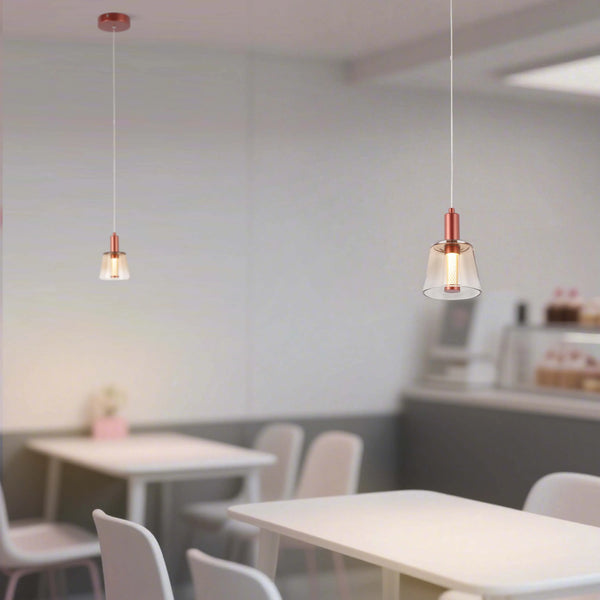 Cross-Hatch Textured Glass Pendant Light - E27 Fitting, 110mm Diameter