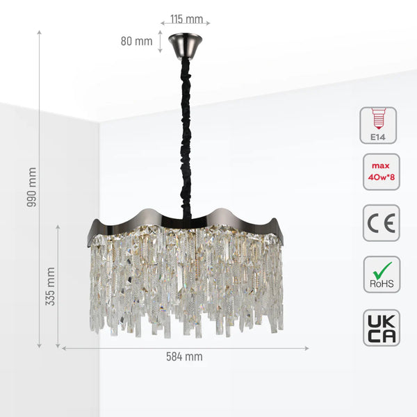 Crown Crystal Chandelier Ceiling Light