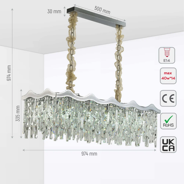 Crown Crystal Chandelier Ceiling Light