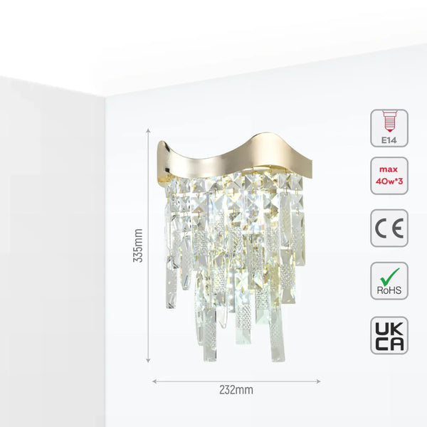 Crown Crystal Chandelier Wall Light
