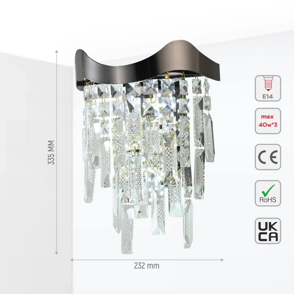 Crown Crystal Chandelier Wall Light