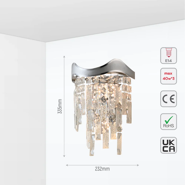 Crown Crystal Chandelier Wall Light