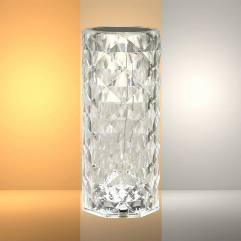 Crystal Beam Rechargeable Cylinder Table Lamp | Bedside Lamp