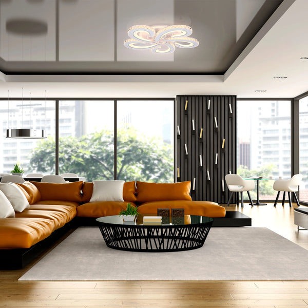 Crystal LED Ceiling Lights - Floral, Double Ring, Double Square, Quadruple Ring Designs