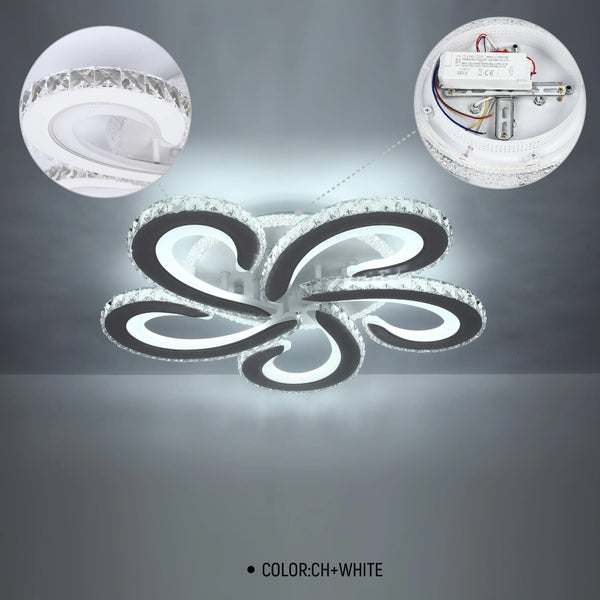 Crystal LED Ceiling Lights - Floral, Double Ring, Double Square, Quadruple Ring Designs