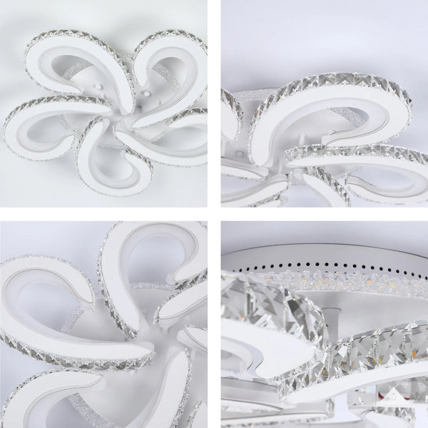 Crystal LED Ceiling Lights - Floral, Double Ring, Double Square, Quadruple Ring Designs