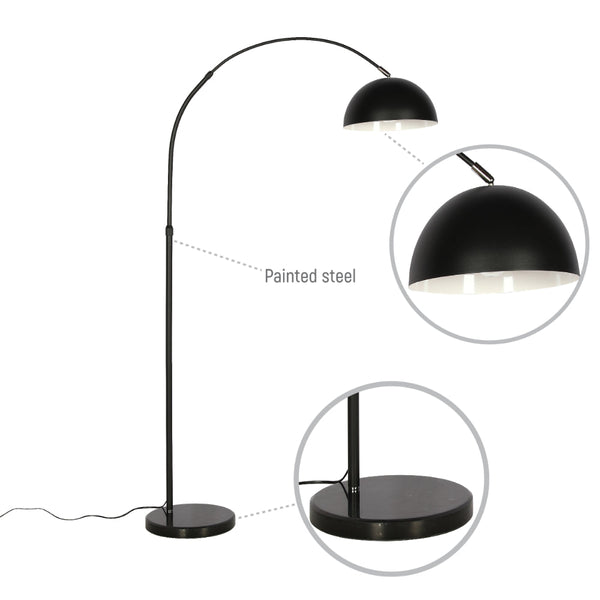 TEKLED
Curved Arc Floor Lamp with Rotatable Dome Shade in Black