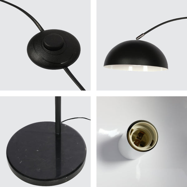 TEKLED
Curved Arc Floor Lamp with Rotatable Dome Shade in Black