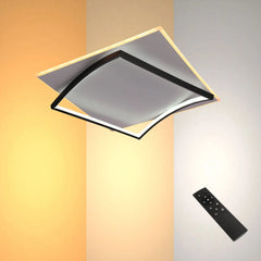Curved-Frame LED Ceiling Light, CCT Tunable with Remote, 72W, Flush Mount