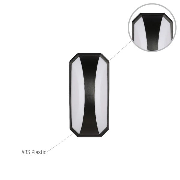 Curved Plastic Black Modern LED Outdoor Wall Light 15W Warm White