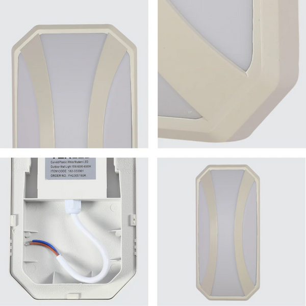 Curved Plastic Modern LED Outdoor Wall Light 15W