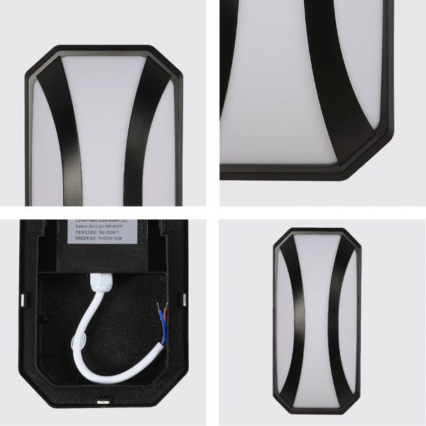 Curved Plastic Modern LED Outdoor Wall Light 15W