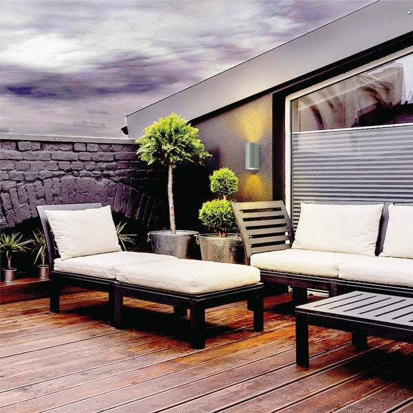 Up-Down Outdoor Wall Lamp IP54 GU10 Light Grey