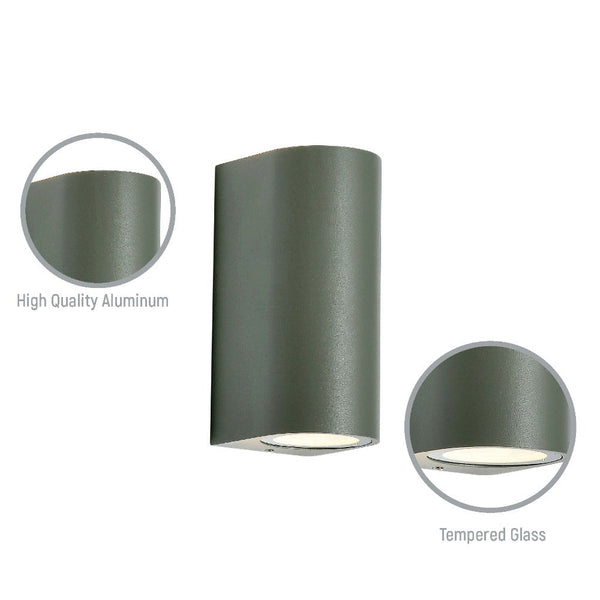 Up-Down Outdoor Wall Lamp IP54 GU10 Light Grey