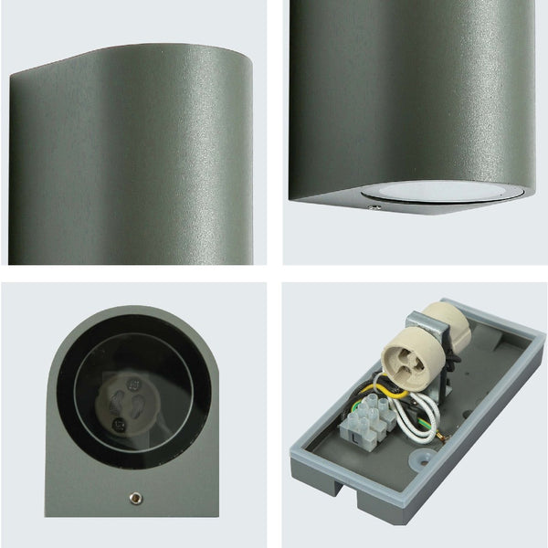 Up-Down Outdoor Wall Lamp IP54 GU10 Light Grey