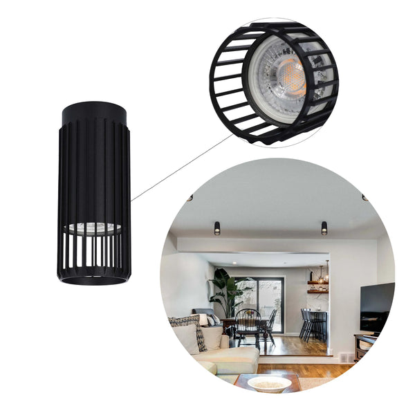 Cylindrical Slatted Pendant & Flush Mount Lights