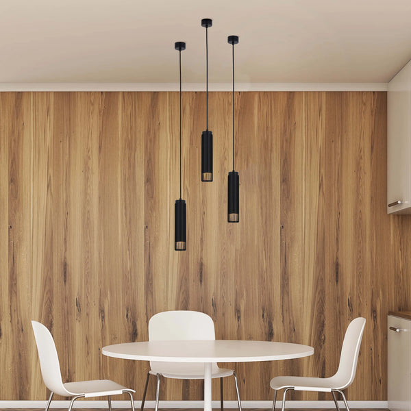 Cylindrical Slatted Pendant & Flush Mount Lights