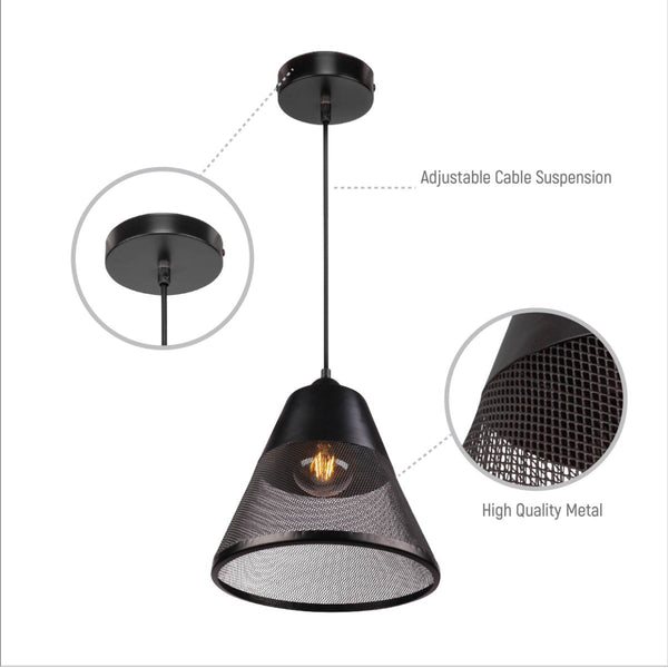 Shuttlecock Mesh Basket Metal Funnel Pendant Ceiling Light