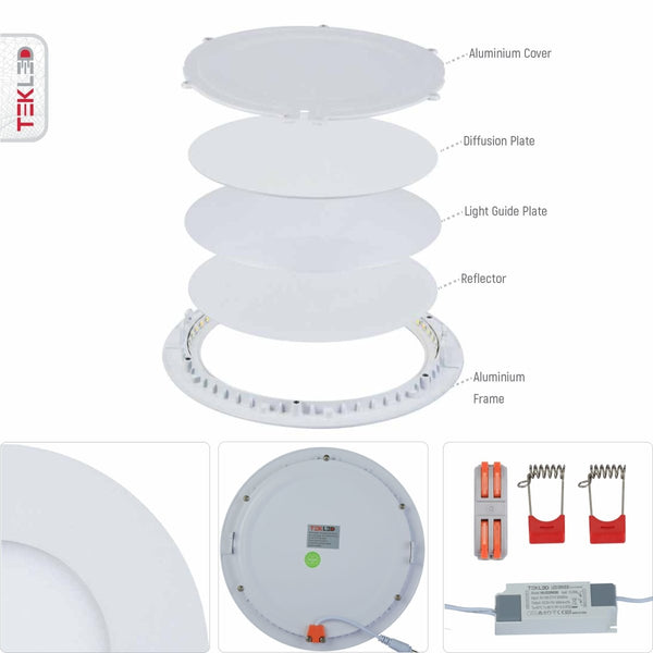 18W Downlight LED Round Slim Panel Light D220mm