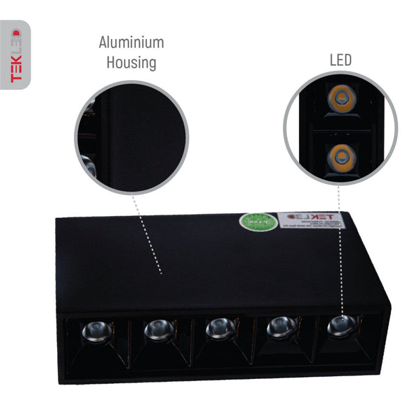 LED Mirage Laser Blade Surface Mount Rectangle Fixed Downlight 10W Cool White 4000K IP20