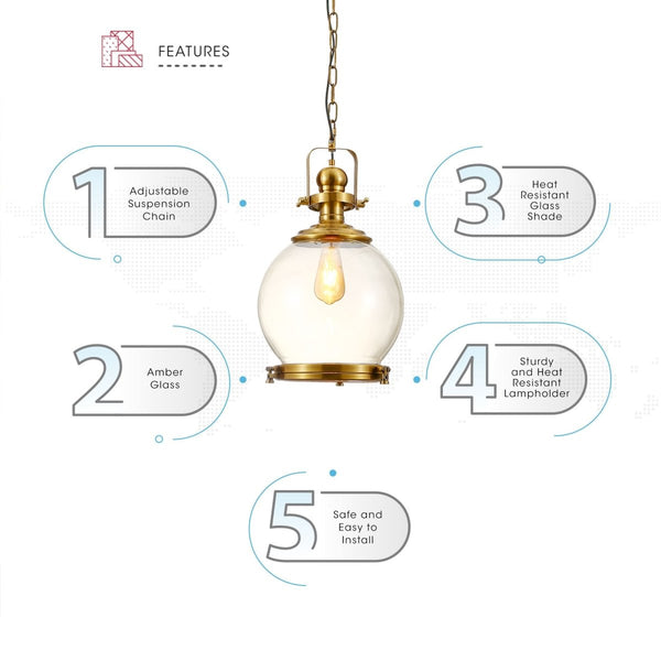 Riley Industrial Vintage Pendant Light Enclosed Pendant Light