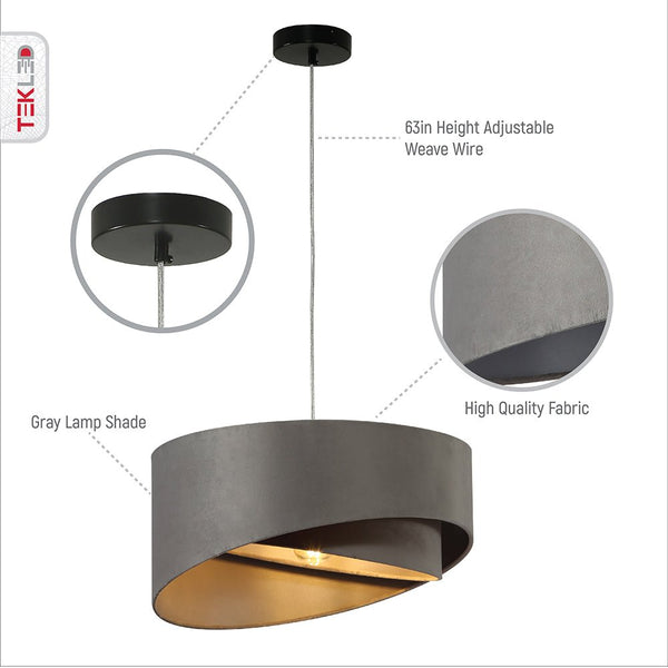 Double Fabric Shade Pendant Ceiling Light