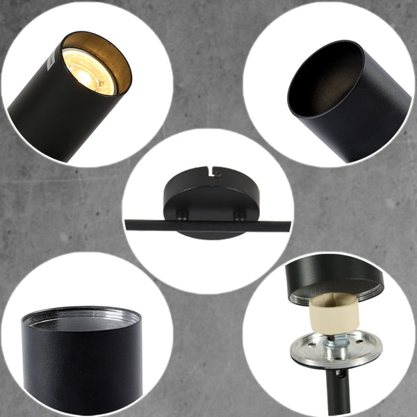 Rotatable Cylinder Rod GU10 Spotlight Back-Center Connected