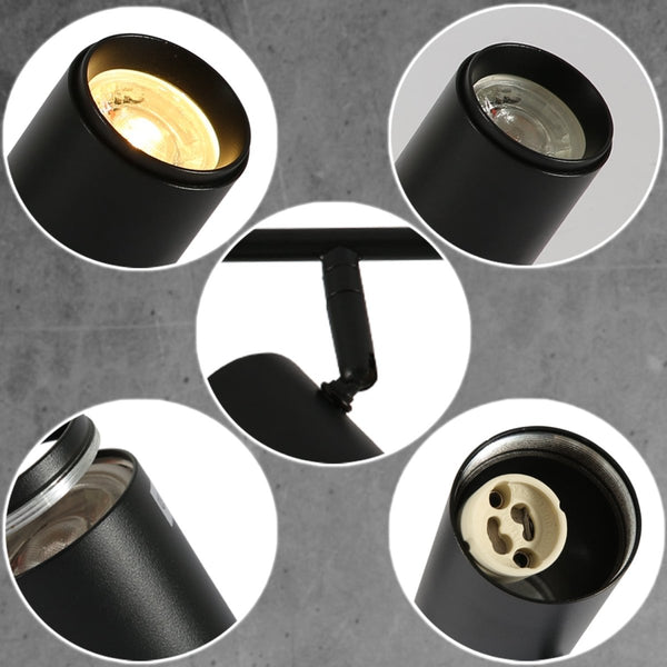 Virmo Rotatable Cylinder Rod GU10 Spotlight Side Connected Black