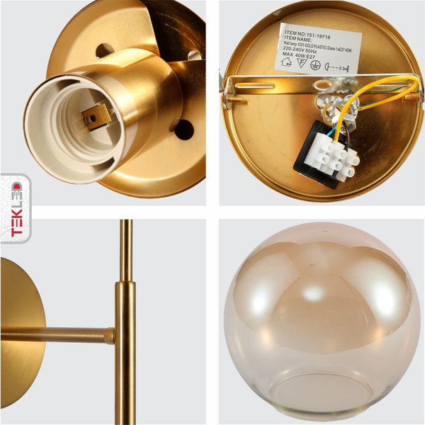 Modern Globe Wall Light Sconce - Sleek Minimalist Design Light Fixture for Contemporary Spaces