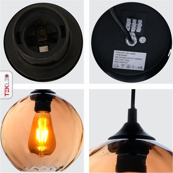 Celestial Dimpled Glass Globe Pendant Ceiling Light