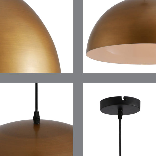 Dome Copper or Brass Finish Metal Pendant Ceiling Light E27 Fitting