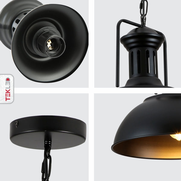 Dome Industrial Jumbo Metal Ceiling Pendant Light E27 Fitting