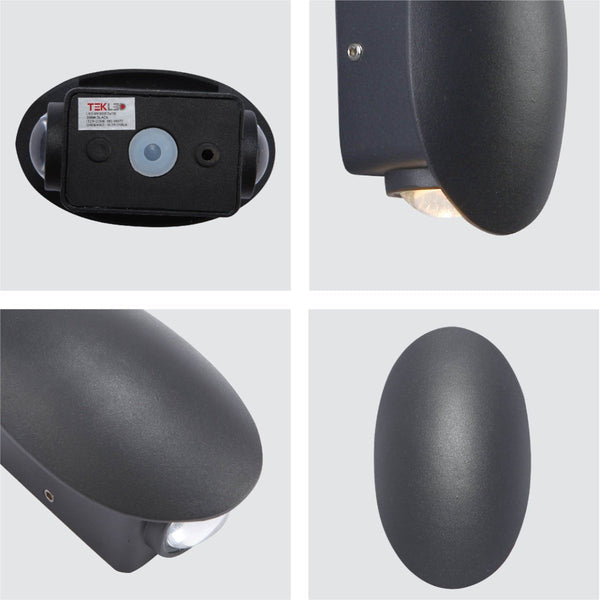 Black Ellipse Up Down Decorative Outdoor Modern LED Wall Light