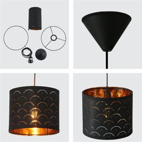 Black Gold Shade Scandinavian Modern Pendant Ceiling Light