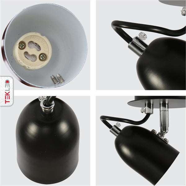 Black Cone Shade Black Chrome Metal Body Ceiling and Wall Light GU10