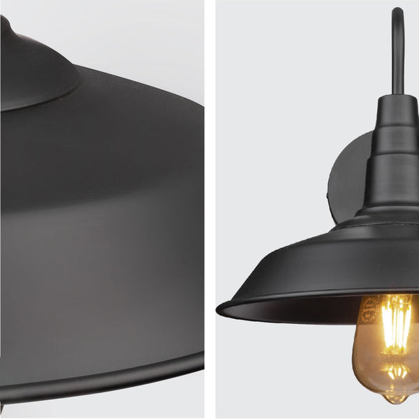 Swan Step Metal Industrial Retro Wall Light E27 Fitting