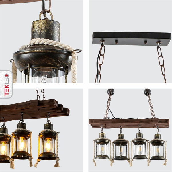 Crescent or Board Wood Cylinder Glass Shaded Rustic Farmhouse Nautical Marine Sailor Kitchen Island Pendant Ceiling Light E27