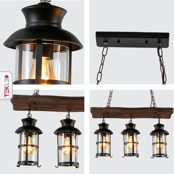 Crescent or Board Wood Cylinder Glass Shaded Rustic Farmhouse Nautical Marine Sailor Kitchen Island Pendant Ceiling Light E27