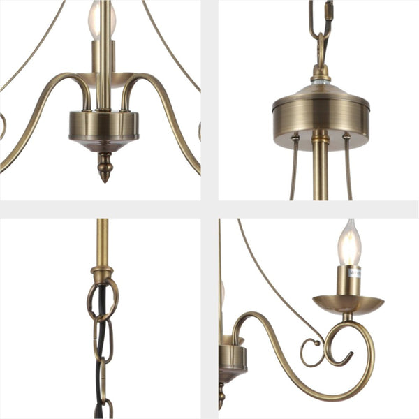 Candle Vintage Antique Brass French Chandelier Ceiling Light E14