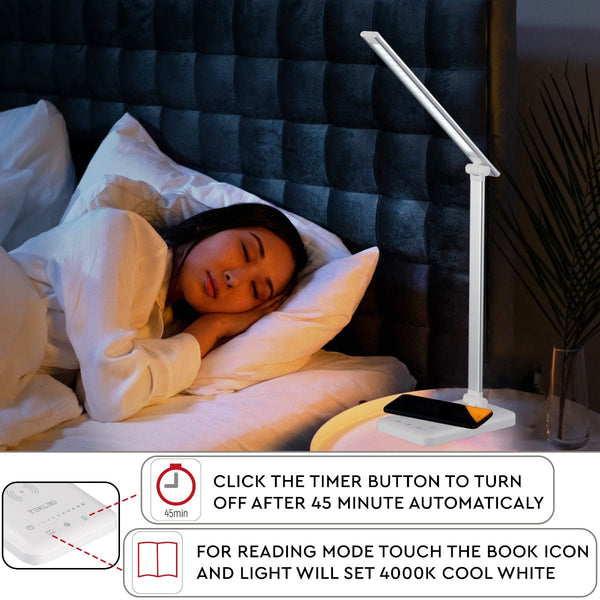 Dingo Desk Light Dimmable and Colour Modes with Wireless Phone Charger