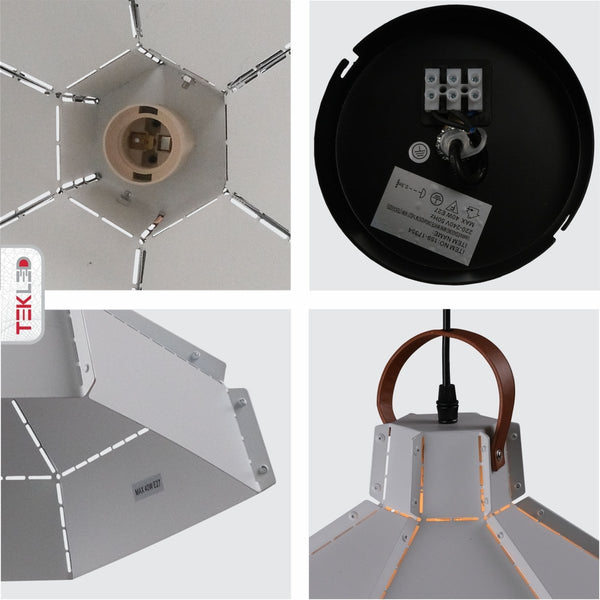 Esagono Midi Maxi Metal Pendant Ceiling Light E27