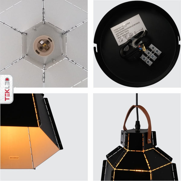 Esagono Mini Metal Pendant Ceiling Light E27 D285 mm